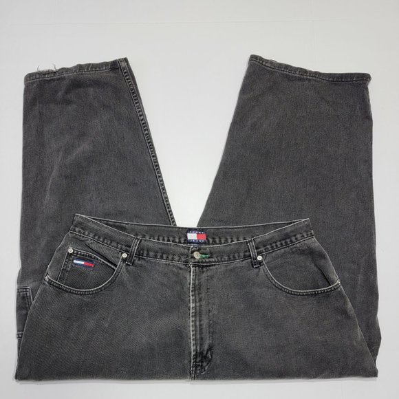 Tommy Hilfiger Vintage Black Jeans - BIG LOGO - 42 - Picture 3 of 9